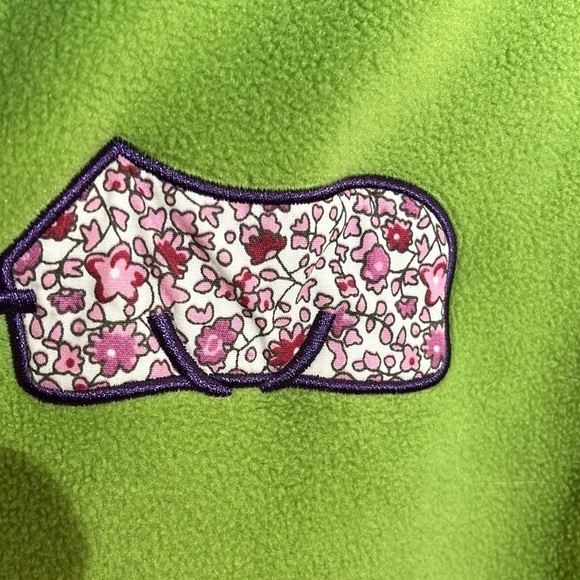 𝅺equi Theme Flower collectionfleece zip up, size Large, green, good condition - Picture 6 of 9